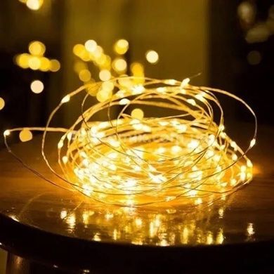 Гірлянда роса лінійна USB з пультом 40 м 400LED Жовтий