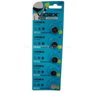 Набір батарейок 5шт на блістері Videx CR1225 3V