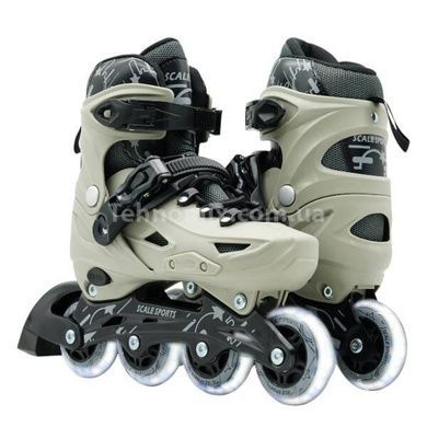 Ролики детские раздвижные размер 29-33 Scale Sports Gray LF Белые с черным