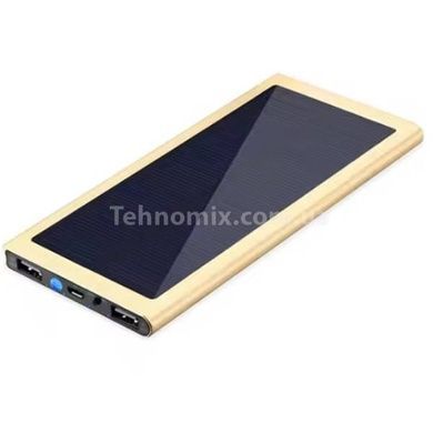 Power bank 20000mAh із сонячною панеллю Solar Charger Золото