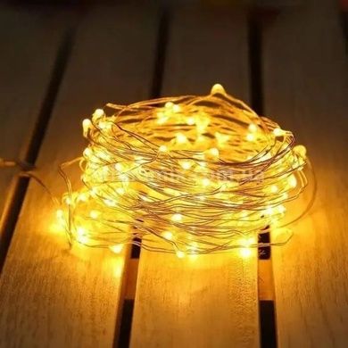 Гірлянда роса лінійна USB з пультом 40 м 400LED Жовтий
