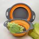 Складной силиконовый дуршлаг для мытья овощей и фруктов JM-608-1 Оранжевый