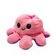 М'яка іграшка восьминіг перевертень двосторонній «веселий + сумний» Рожевий фіолетовий