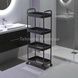 Етажерка підлогова 4-ярусна на коліщатках пластикова Storage rack AND906 Чорна