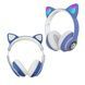 Наушники накладные беспроводные CAT STN-28 с ушками и подсветкой Синие