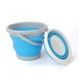 Ведро 5 литров туристическое складное Silicon Collapsible Bucket Голубое