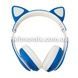 Наушники накладные беспроводные CAT STN-28 с ушками и подсветкой Синие