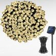 Гірлянда вулична із сонячною панеллю 100м 1000LED Чорний провід, тепле світло
