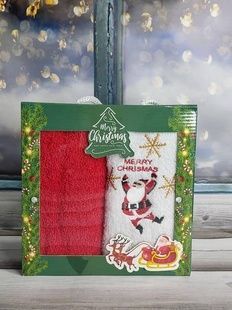 Рушники новорічні BELLIZA Christmas breaz 30х50см набір 2шт