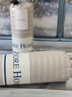 Простынь на резинке(180х200см) Diore Bej Сатин-страйп Хлопок