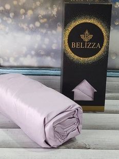 Простирадло сатинова на резинці Belizza Lila 160х200см