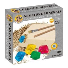 Набор детский для раскопок Кристаллы с набором инструментов H-22021 Gemstone Minerals