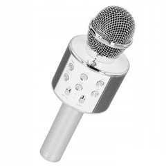 Караоке - микрофон WS 858 microSD FM радио Серебро