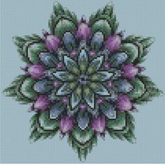 Алмазна мозаїка Strateg ПРЕМІУМ Квітковий візерунок розміром 30х30 см CA-0063