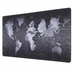 Коврик тканевый для компьютерной мыши и клавиатуры Карта Мира с боковой прошивкой 70*30см Черный