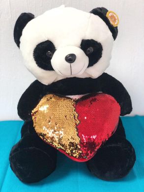 Плюшевий ведмедик Панда з серцем в подарунковій упаковці р-р L