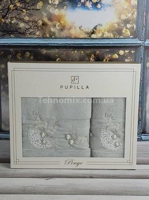 Полотенца Pupilla Elanur Zontik mint Пенье набор 2шт