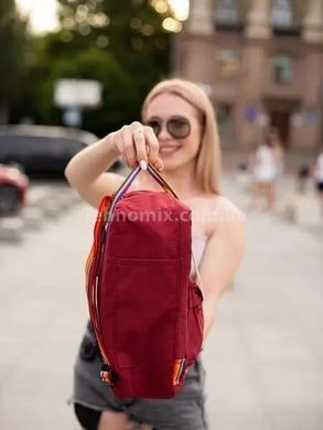 Рюкзак Fjallraven Kanken Бордова кольорова ручка