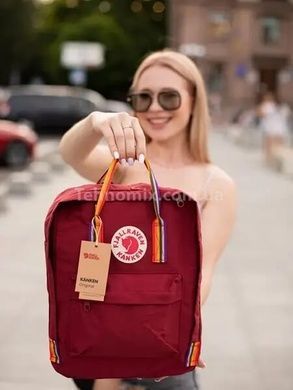 Рюкзак Fjallraven Kanken Бордова кольорова ручка