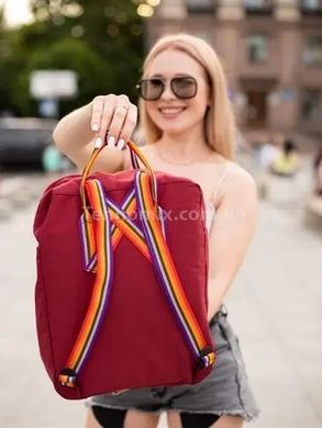 Рюкзак Fjallraven Kanken Бордова кольорова ручка
