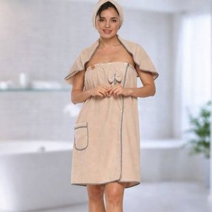 Набор банных полотенец из микрофибры Home Hugs 3в1 BROWN Светло-коричневый