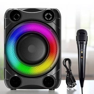 Колонка беспроводная с микрофоном и пультом управления RGB SPS 8148 Черная