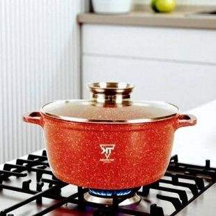 Каструля з кришкою 24см 4,51л Top Kitchen Червона