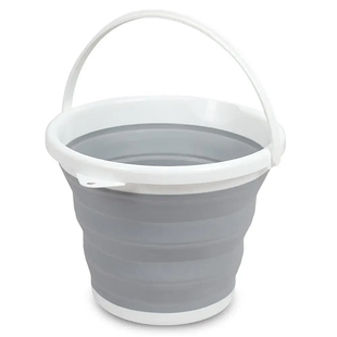 Відро 5 літрів туристичне складане Silicon Collapsible Bucket Сіре