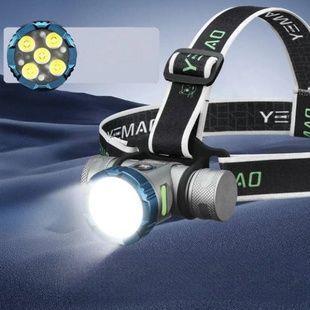 Ліхтар налобний акумуляторний 2x21700 4200mAh 3000LM YEMAO YM-T755X Сірий