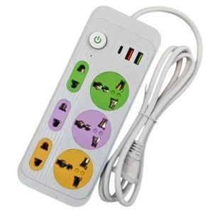 Удлинитель универсальный сетевой фильтр 2м 6&times;220В+3&times;USB Heinz Белый с разными цветами