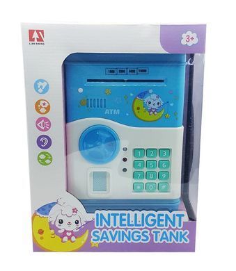 Дитяча скарбничка Сейф Intelligent Savings Tank з відбитком пальця блакитна