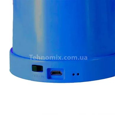 Настільна лампа з підставкою для телефону з USB заряджання та АКБ Блакитна