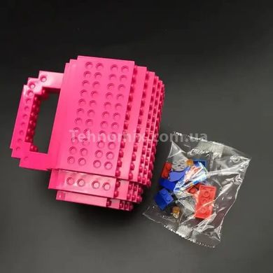 Кухоль - конструктор LEGO 350 мл Малиновий