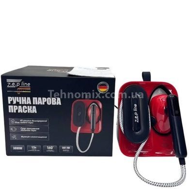 Парогенератор ручний з резервуаром для води 1,5л пар 50 г/хв 140&deg;C 3000Вт Zepline ZP-00222 Червоний