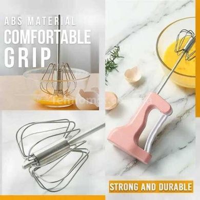 Ручний напівавтоматичний віночок Kitchen whisk Рожевий