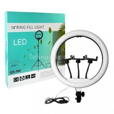 Кольцевая лампа для селфи QX-360 36 см 3 крепежа Ring Fill Light