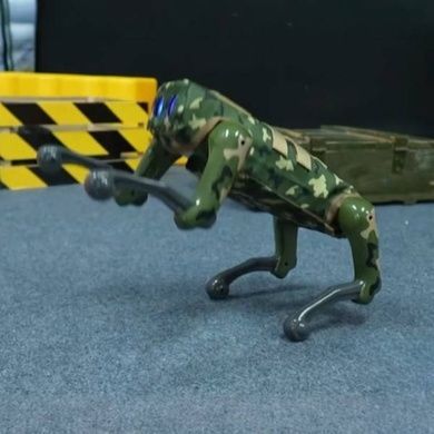 Интерактивный аккумуляторный питомец с пультом управления Робот-пес MECH GUARDIAN QF660-2M Камуфляжный