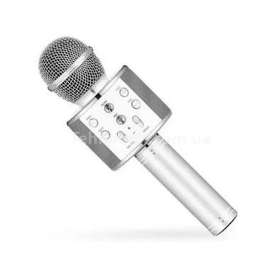 Караоке - микрофон WS 858 microSD FM радио Серебро