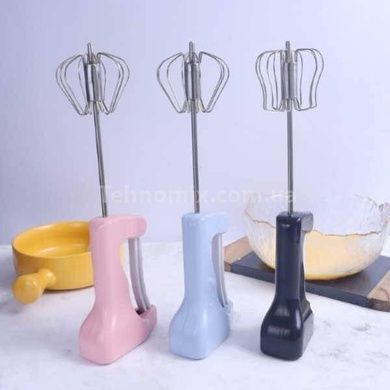 Ручний напівавтоматичний віночок Kitchen whisk Рожевий