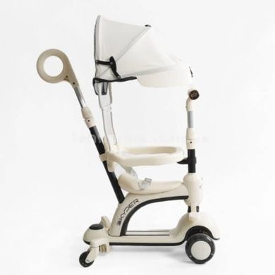 Самокат с козырьком, сидением и дополнительными колесами 5в1 Skyper BG-50123 Бежевый