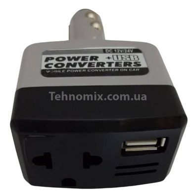 Інвертор автомобільний в прикурювач 12-24V WF-306 Чорний
