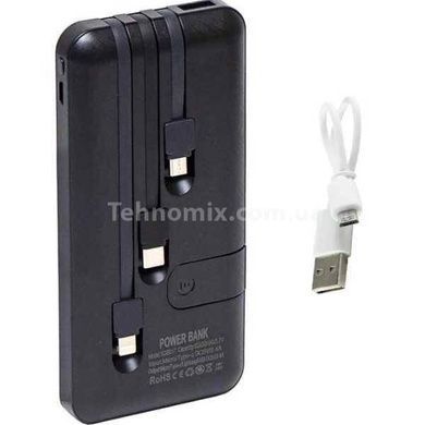 Power bank 50000mAh з проводами 3в1 Viaking N6 Чорний
