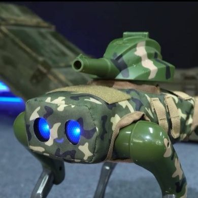 Интерактивный аккумуляторный питомец с пультом управления Робот-пес MECH GUARDIAN QF660-2M Камуфляжный