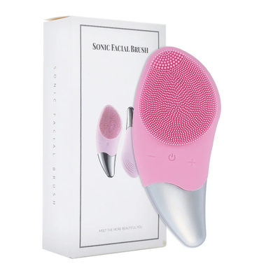 Электрическая силиконовая щетка-массажер для чистки лица Sonic Facial Brush Розовая
