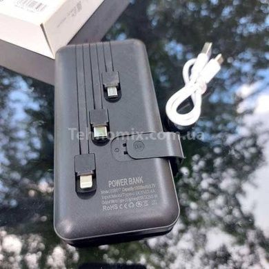Power bank 50000mAh з проводами 3в1 Viaking N6 Чорний