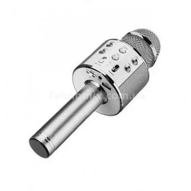 Караоке - микрофон WS 858 microSD FM радио Серебро