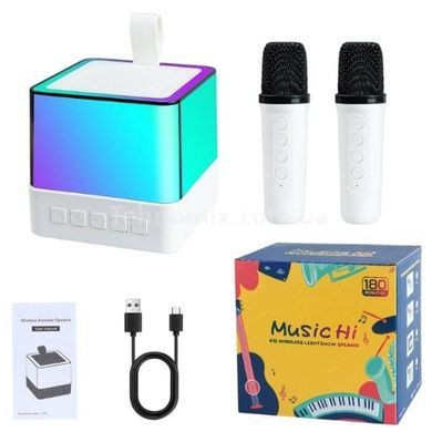 Колонка портативна з 2 караоке мікрофонами Bluetooth LED К18