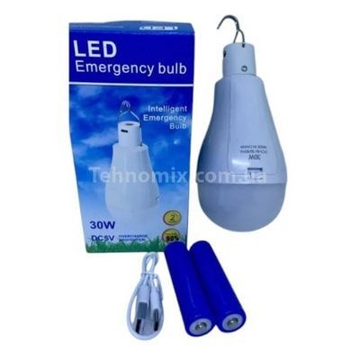 Лампа акумуляторна 30W Usb з гачком на 2 акумулятори Біла