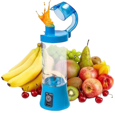 Блендер Smart Juice Cup Fruits USB Синій 2 ножі з ручкою