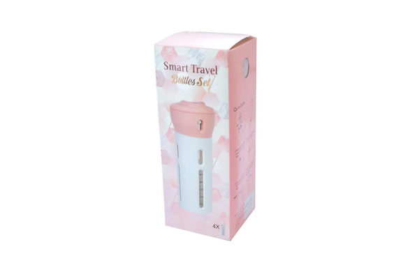Дорожний органайзер для жидкостей Smart Travel Bottle Set 4 в 1 Розовый